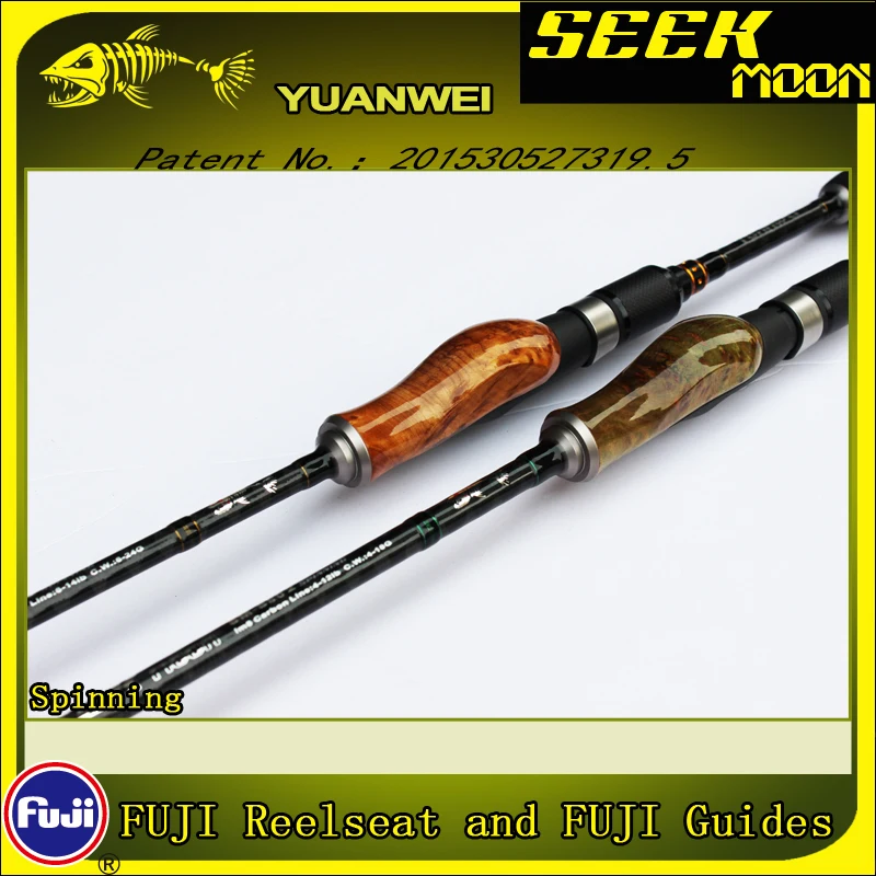 YUANWEI 1.98m 2.1m Spinning Fishing Rod Casting Rod 2Sec ML/M/MH Wood Root Hand Carbon Lure Rod Stick Vara De Pesca Olta B184 enlarge