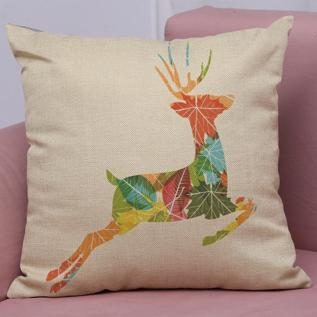 Myth cartoon  Deer Polyester and linen pillowcases in Europe and America Single-sided printing  cushion pillow Cover  45x45 images - 6
