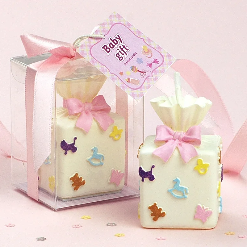 (Упаковка из 10 свечей) Подарочная Бездымная Свеча в форме коробки с мультяшным