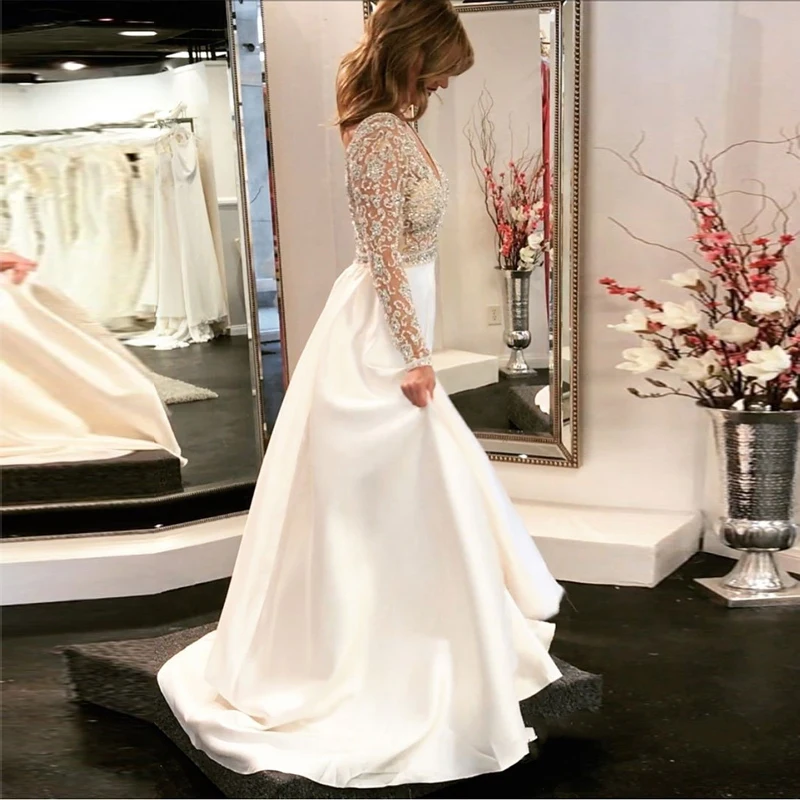 Vestido De Festa вышитые бисером вечерние платья на выпускной 2018 элегантное белое