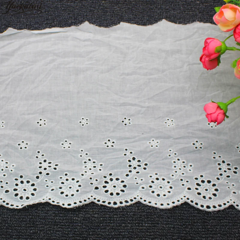 YACKALASI 100% хлопок вышитая кружевная лента швейцарская хлопковая вуаль швейная