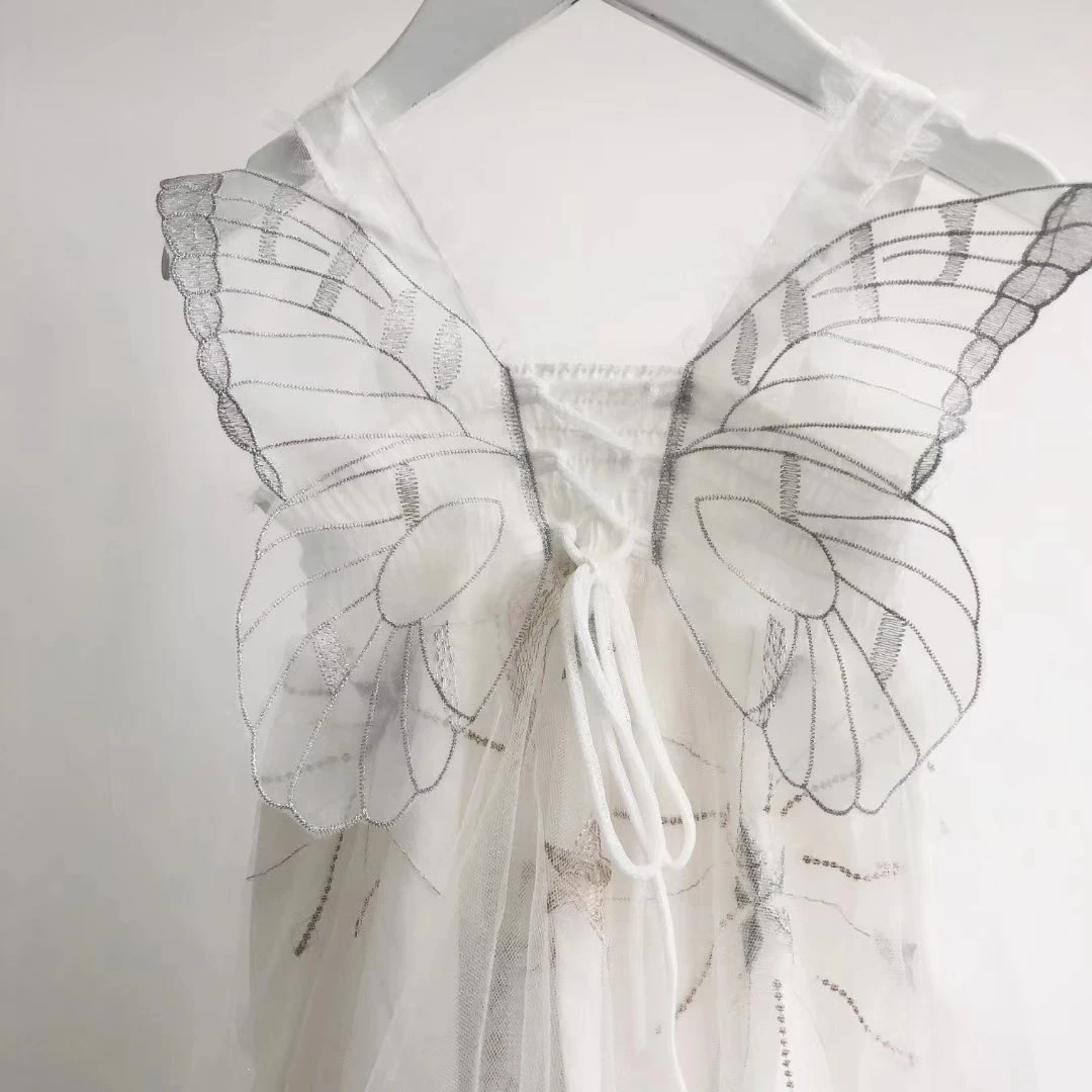 5445 Unicorn Embroidery Wings Princess Baby Girl Dresses Spring Wedding Party Kids For Girls Wholesale baby girl clothes | Детская