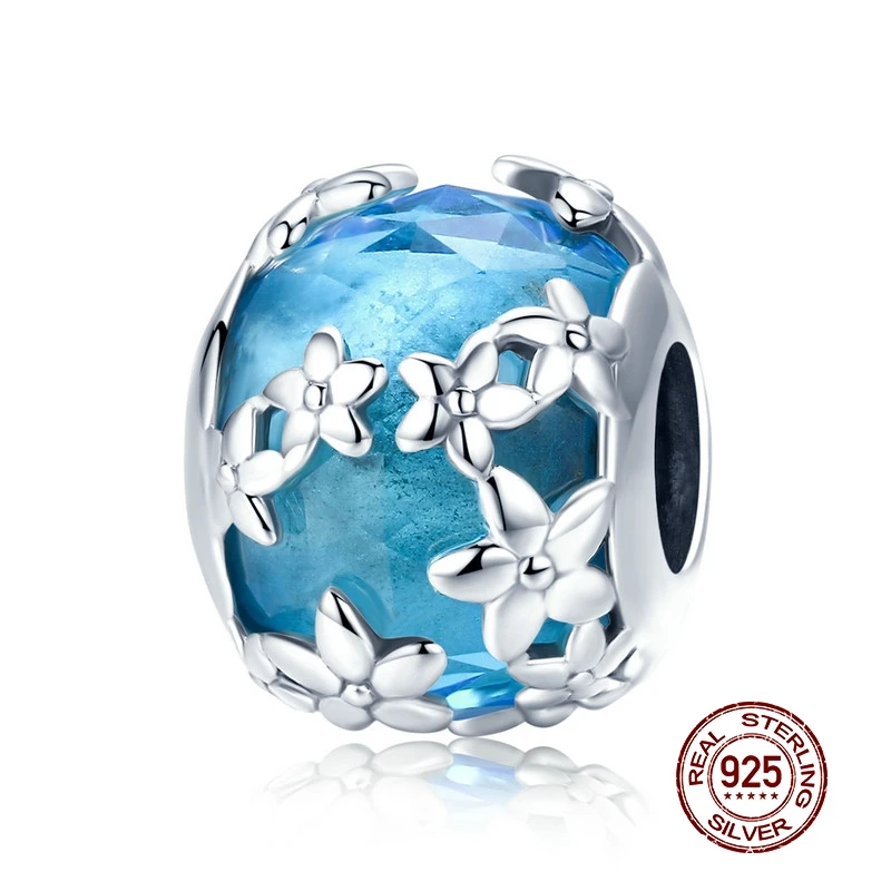 MOWIMO 925 пробы серебряные ромашки цветок шарик талисманы подходят Pandora Браслеты кулон для женщин ювелирные изделия аксессуары BKC878