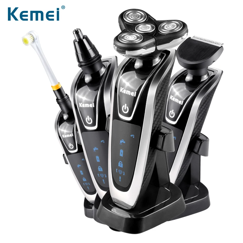 Kemei5181 4 в 1 Многофункциональный Перезаряжаемые электробритвы 4D плавающий резки