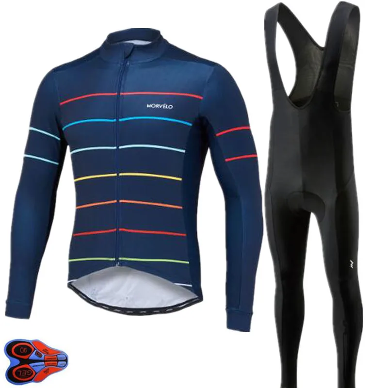 9D гелевый коврик 2018 Pro team Morvelo с длинным рукавом комплект из джерси и штанов