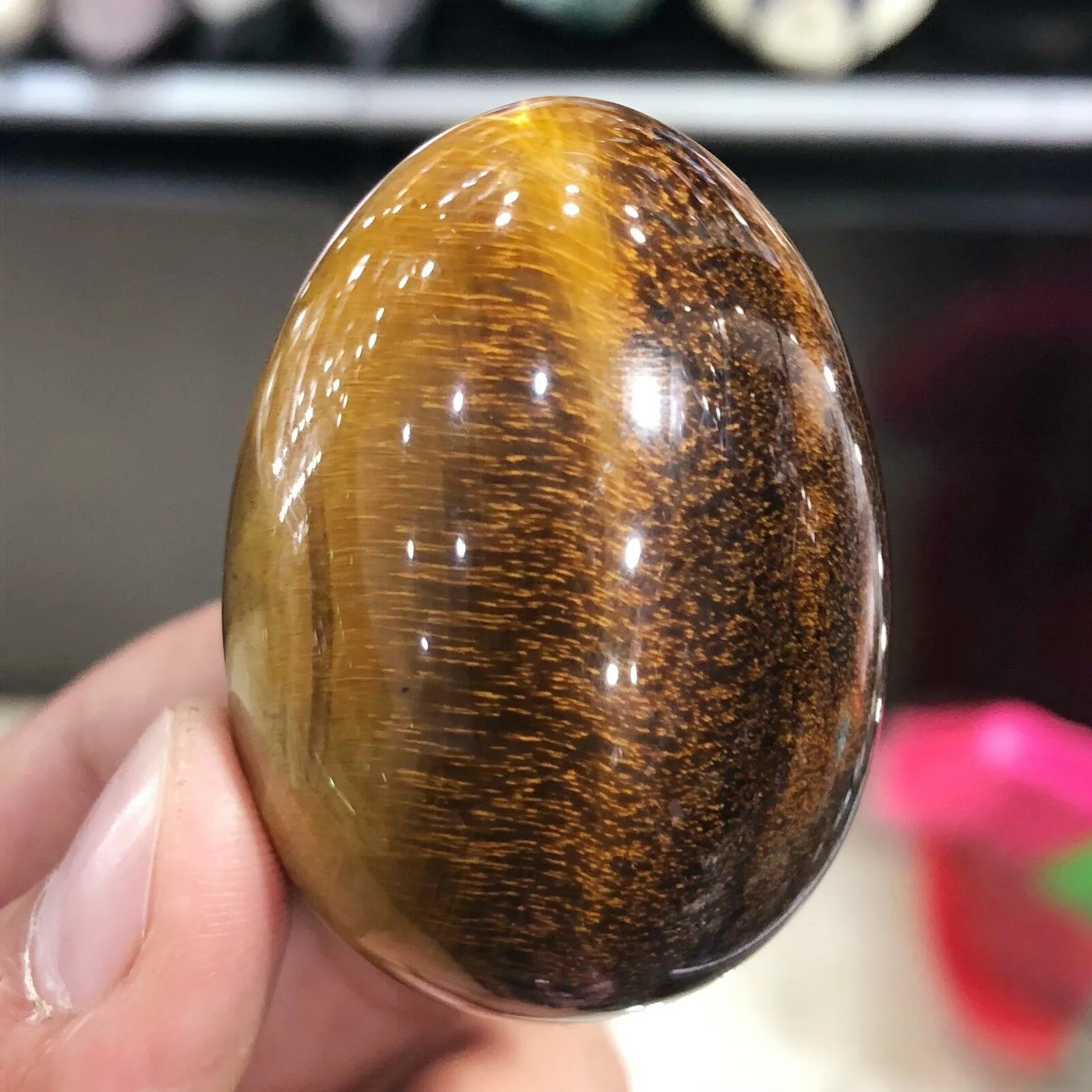 Случайный натуральный камень редкий тигровый глаз кварц искусственное яйцо