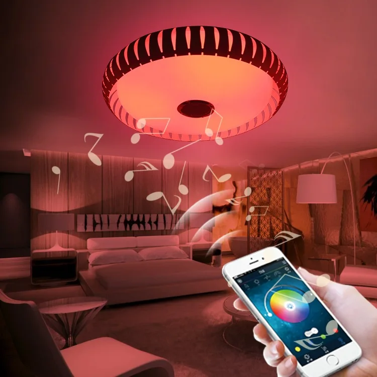 Беспроводной светодиодный потолочный светильник Bluetooth 4 0 музыка и многоцветная