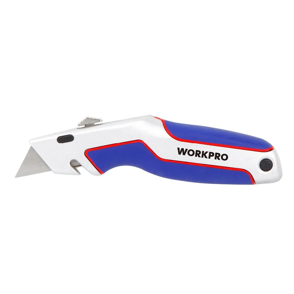 WORKPRO хозяйственный нож с выдвижным лезвием быстросменный алюминиевый сплав 3