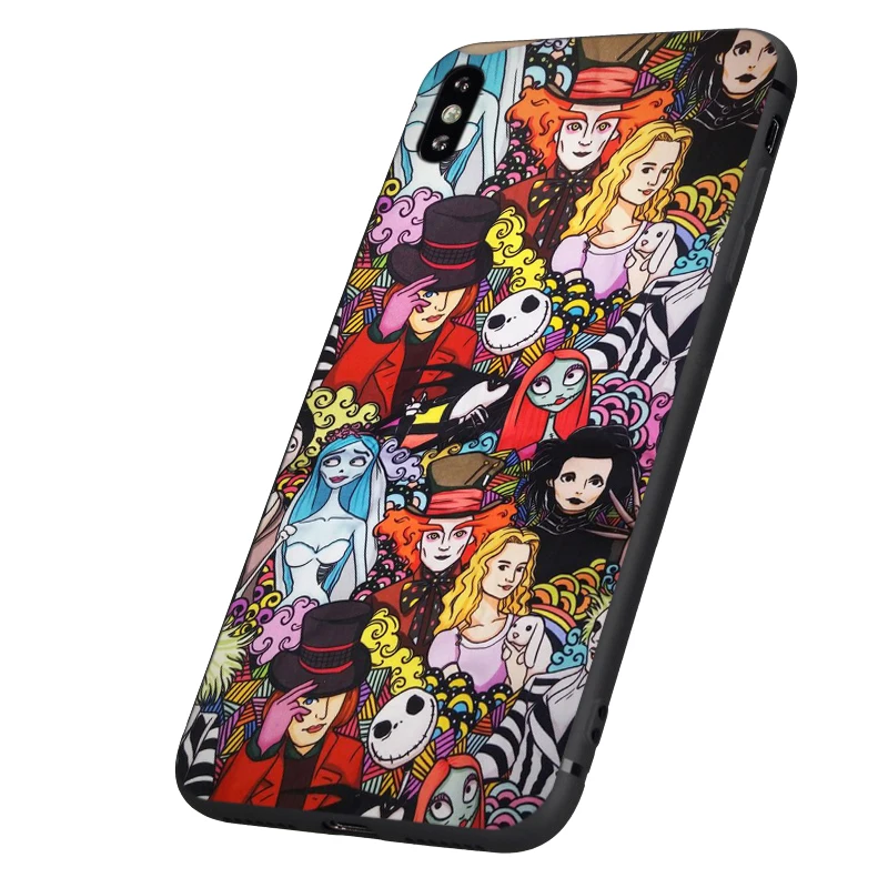 Черный ТПУ чехол для iphone 5 5s se 6 6s 7 8 plus x 10 XR XS 11 pro MAX силиконовый Джек и Салли кошмар