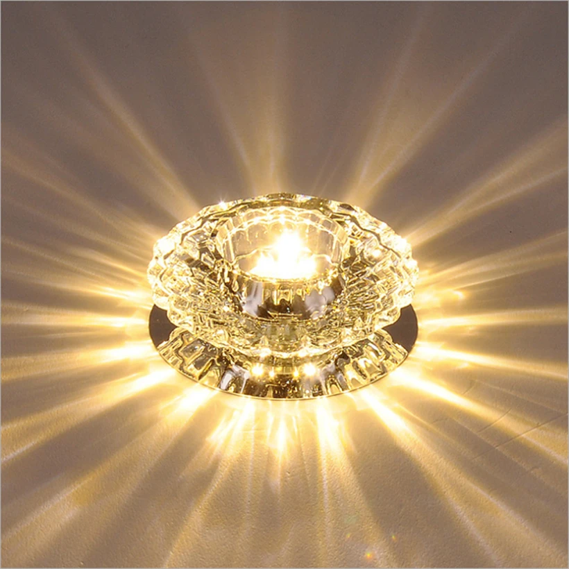 LED Crystal Aisle Celling Light AC 220V 3W 5W Corridor Lights Embeded Mounted Acrylic Living Room Indoor Decor Lamp | Лампы и