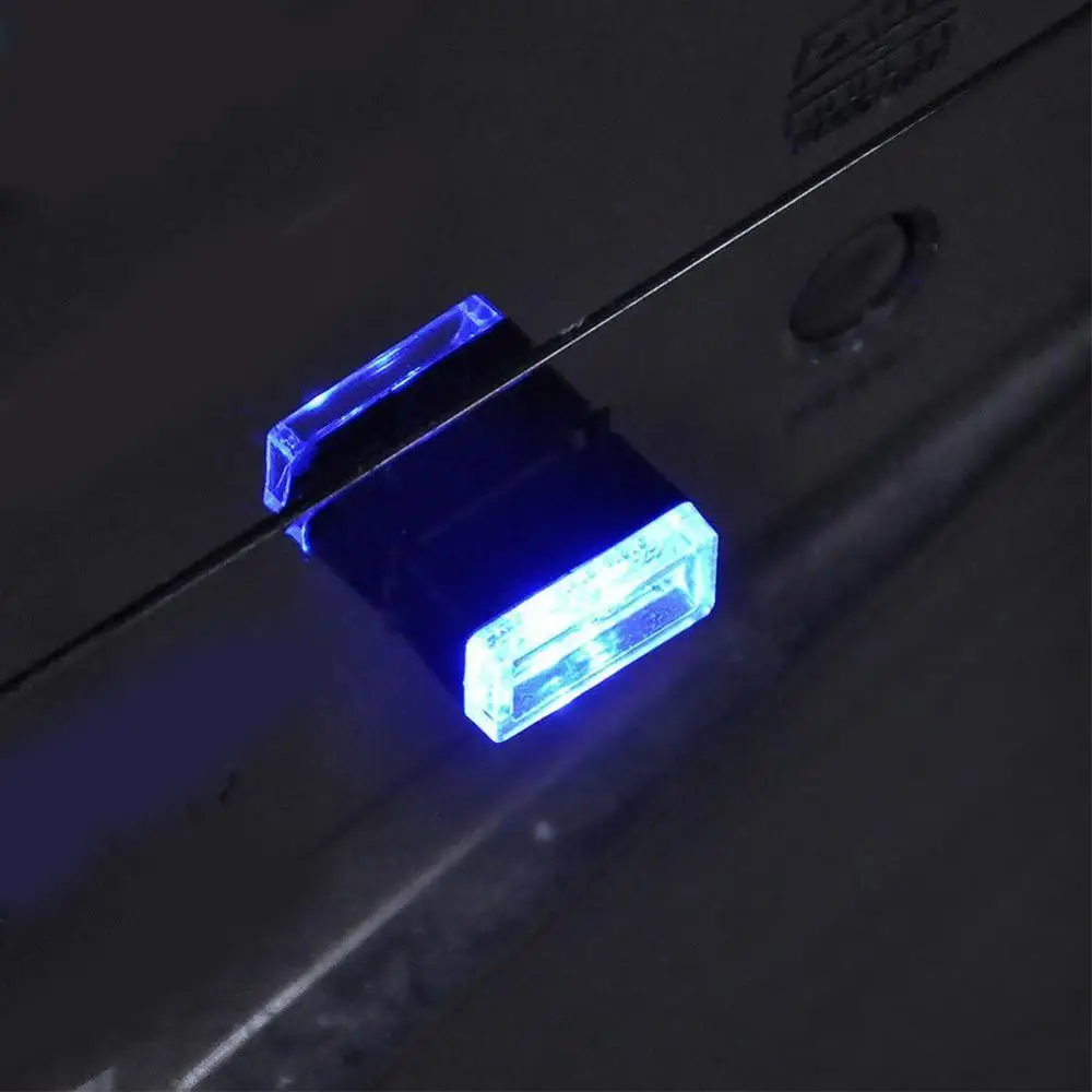 C ICE BLUE Высокое качество мини-светодиод машины светильник авто Интерьер USB атмосферный свет Plug Play Декор лампа аварийный светильник ing PC автомобильные аксессуары - Испускаемый цвет: C ICE BLUE