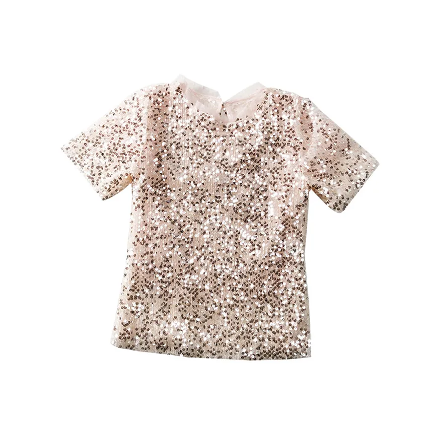 Женская футболка с блестками облегающая летняя Сетчатая большого размера
