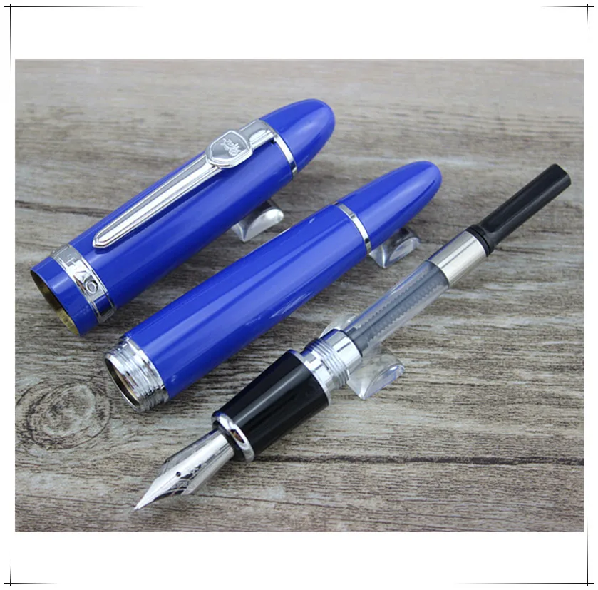 Роскошная металлическая перьевая ручка Jinhao 159 с синим и серебряным наконечником