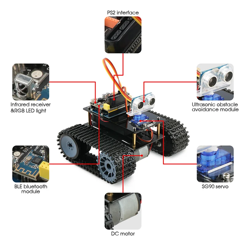 Keywish Tank Robot для Arduino стартовый комплект умная машина с уроком APP RC Робототехника