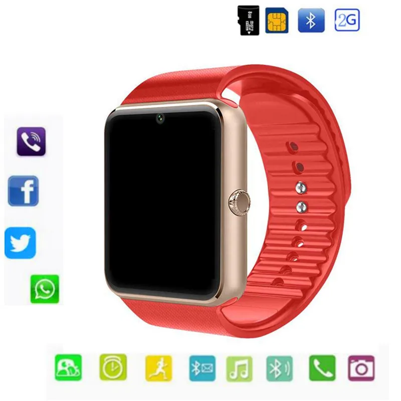 Bluetooth GT08 Смарт-часы Поддержка 2G SIM Max 8G TF карта камера для Android apple ios Детские Женские