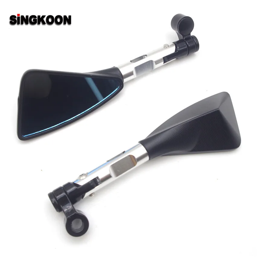 Short Mirror Arm Аксессуары для мотоциклов 8 10 мм мотоциклетные зеркала заднего вида голубое стекло для Benelli tnt 125 Honda cb500f cbr 954 suzuki sv - Цвет: Short Mirror Arm