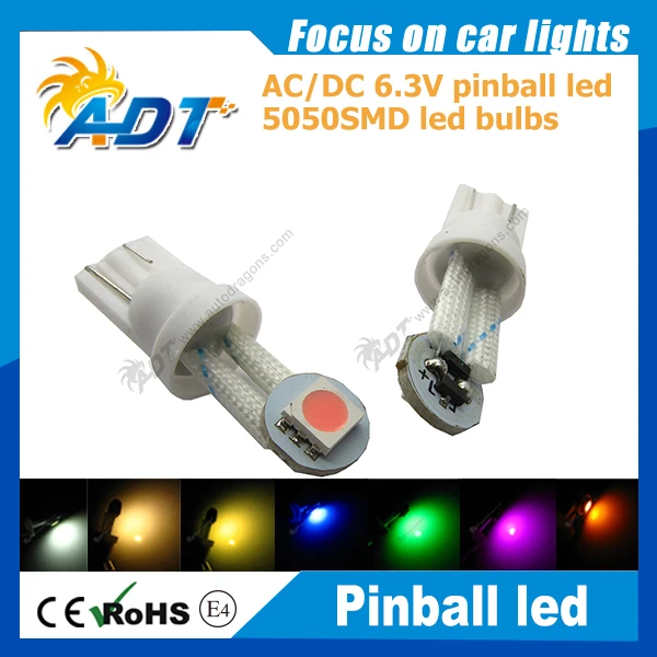 100 шт. ультраяркая Светодиодная лампа 6 3 в перем. Тока #555 с клиновидным пинболом