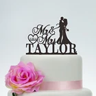 Топпер для свадебного торта, топпер для торта Mr and Mrs с фамилией и датой, персонализированный Топпер для торта, декоративные свадебные принадлежности