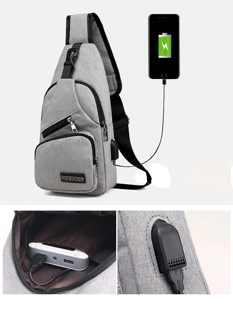 Модная зарядка через usb повседневная мужская нагрудная сумка нейлоновая мужские сумки через плечо сумка через плечо дорожная сумка через плечо нагрудные сумки