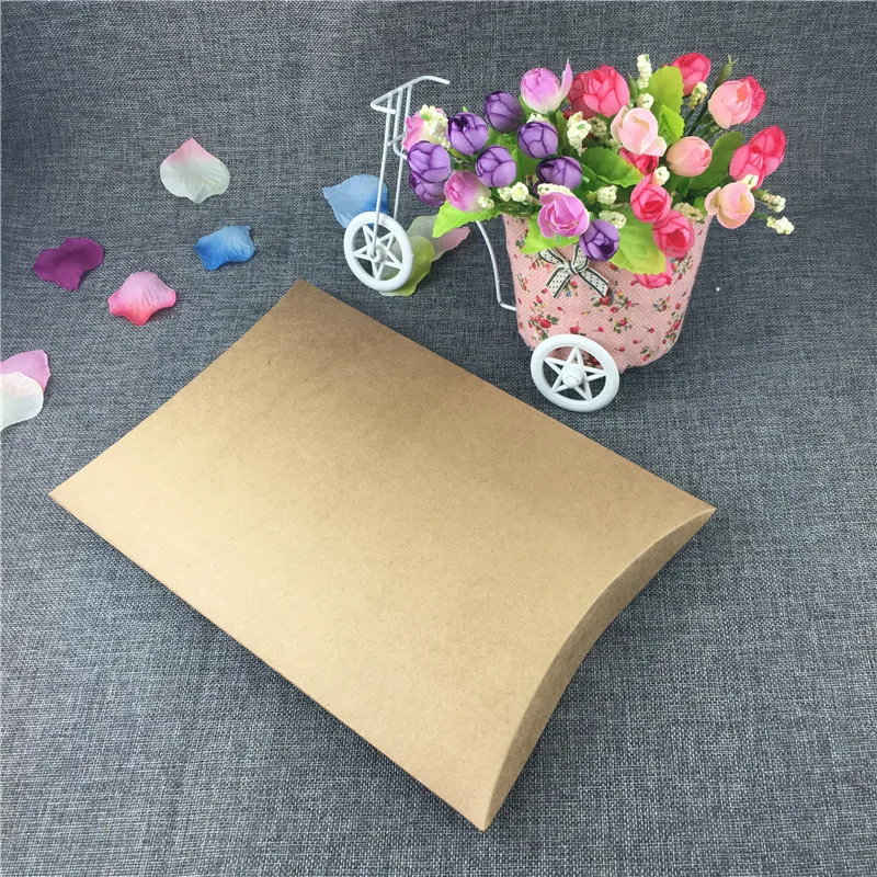 10 шт./лот пустые ручной работы из крафт бумаги упаковка подушка коробка Большой