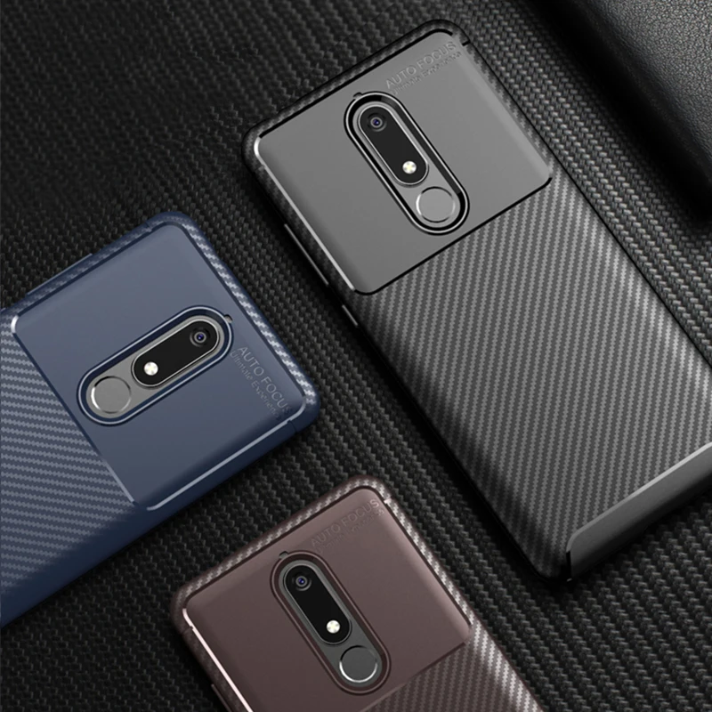 Мягкий силиконовый чехол из углеродного волокна для Nokia X6 X5 2 1 3 5 6 7 Plus 9 Pureview