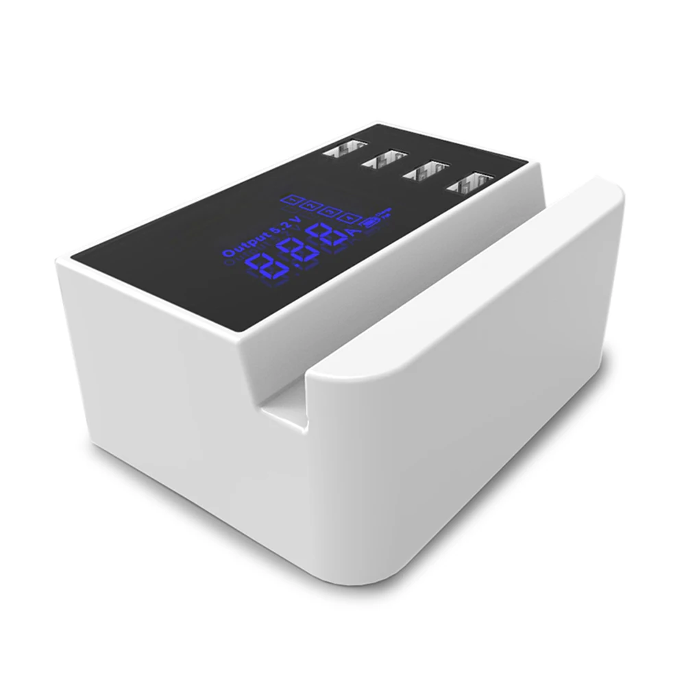 4-Port Multi USB Quick Charger 20W Power Adapter US/EU/UK Plug Phone Holder Stand Dropshipping | Электроника