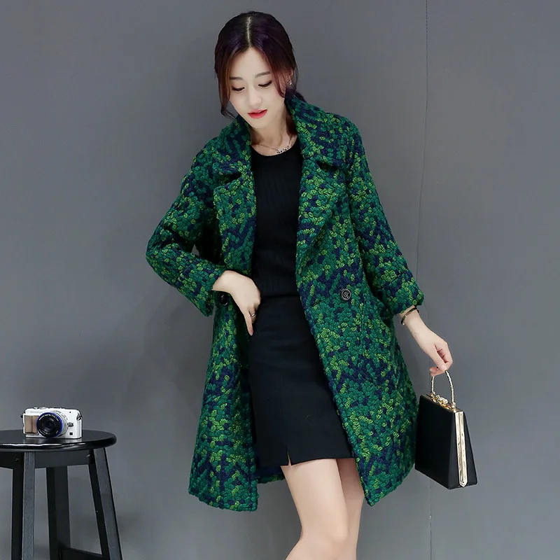 

Tweed jacket Women blend coat female ladies trending styles warm Woman coats winter 2019 long coats DD1759 S