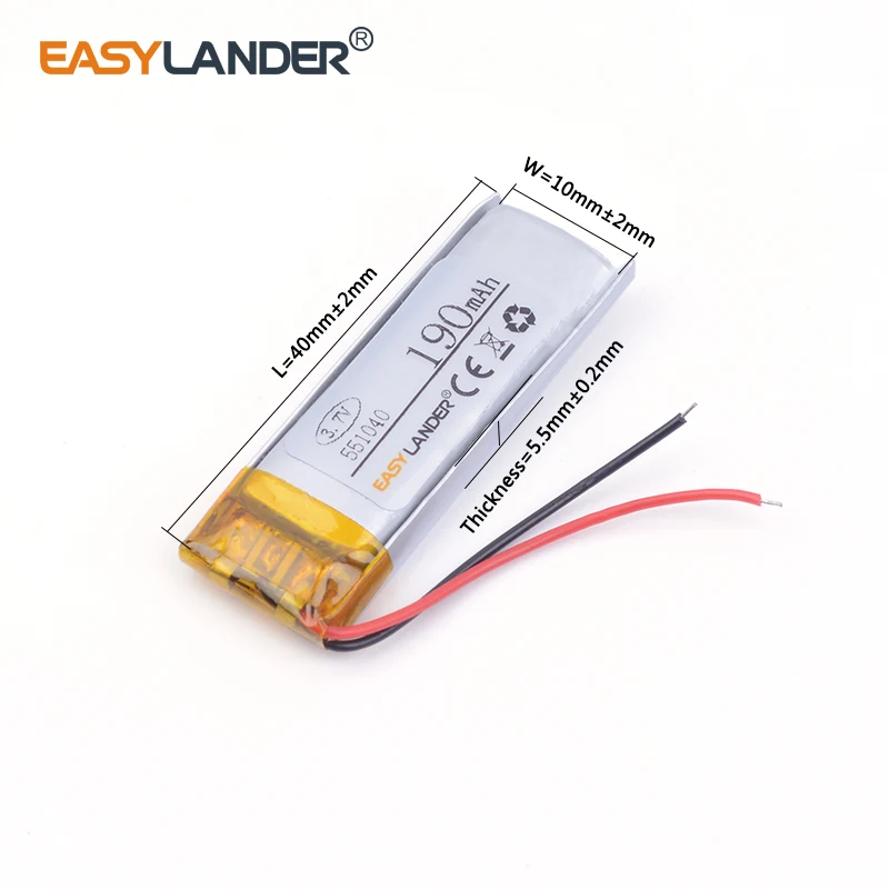 551040 190mah лучший бренд батареи MP3 MP4 3 7 V батарея Bluetooth мышь камера ручка диктофон |