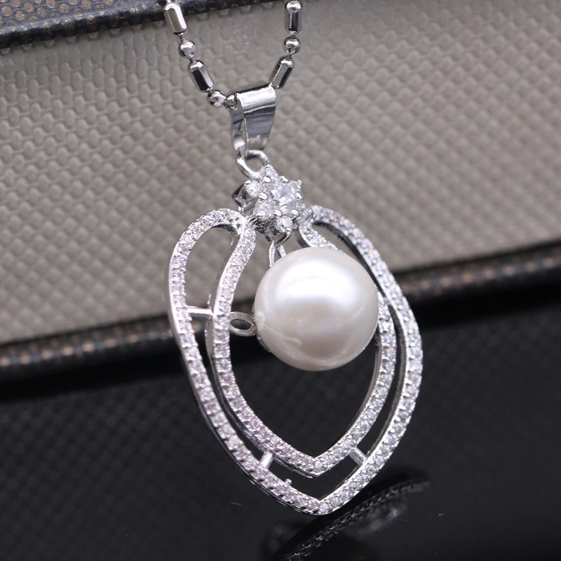 Элегантность изысканные кулон милый перлы сердца с циркон платины покрытием для