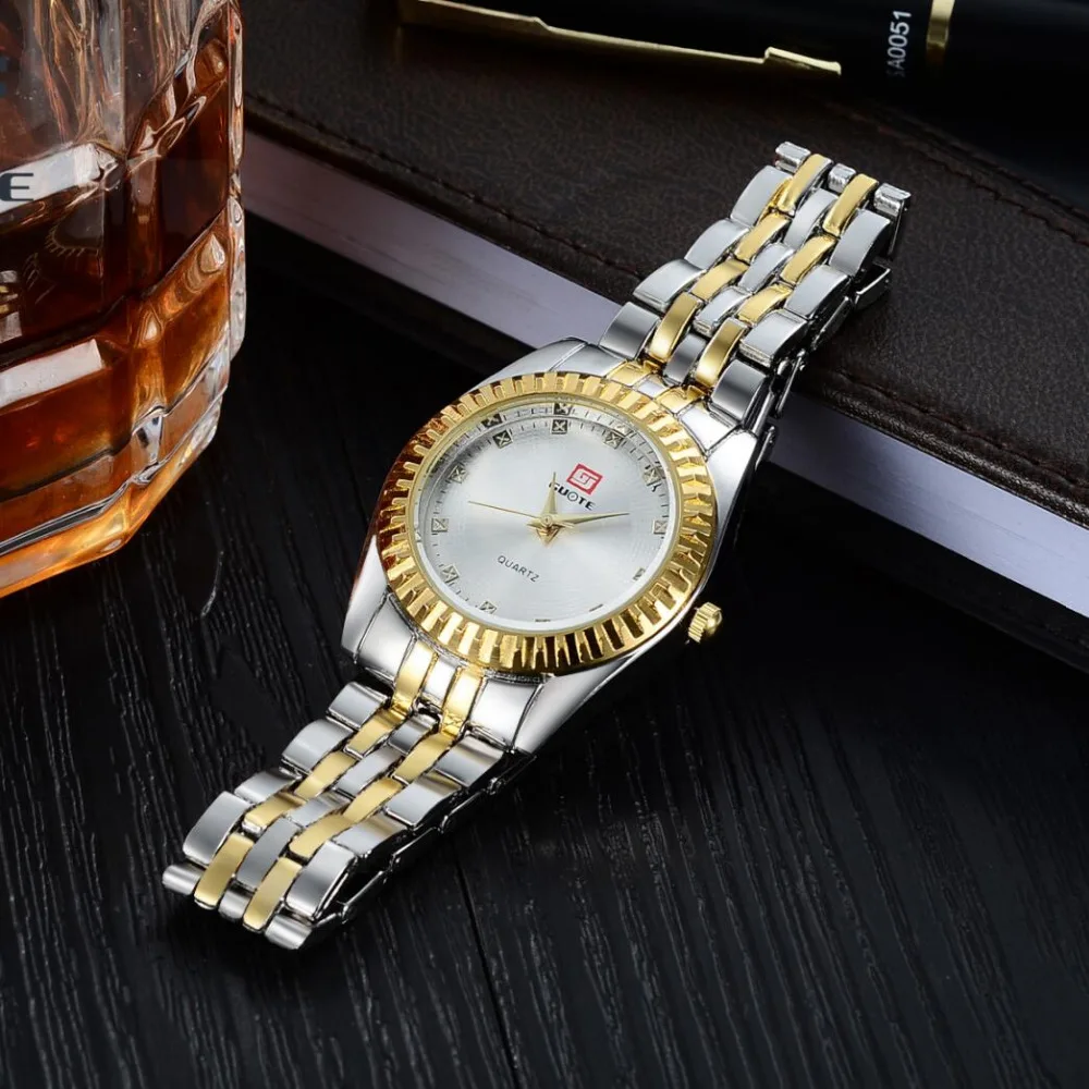 Женские кварцевые часы из нержавеющей стали золотистые и Серебристые Элегантные