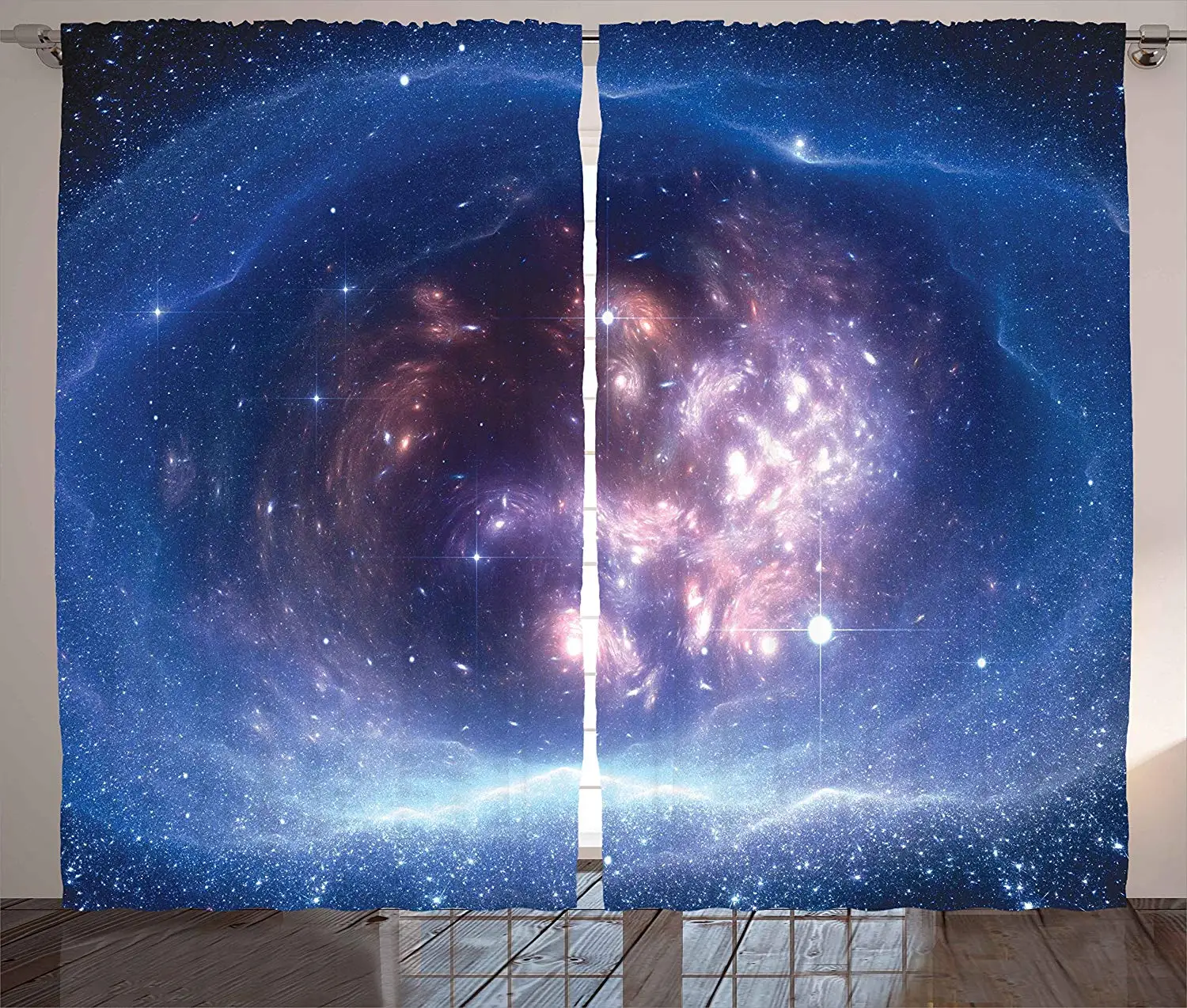 Space Decorations Curtains 2 Panel Set Outer Nebula Gas Cloud Star Clusters Universe Cosmos Astronomy Art Print Living | Дом и сад