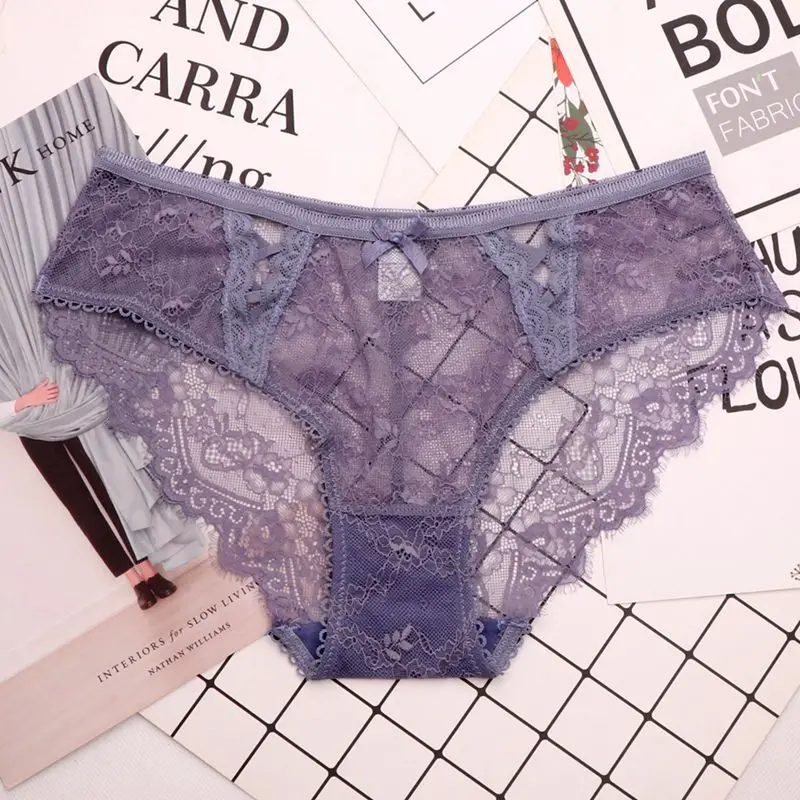 purple SP& CITY, европейские кружевные сексуальные трусики с вышивкой, женское Бесшовное нижнее белье, однотонные прозрачные трусы с бантом, нижнее белье, стринги - Цвет: purple