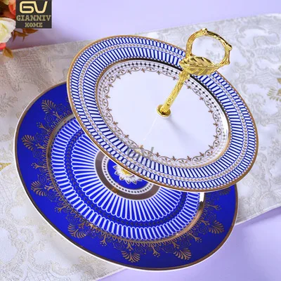 Европейский Wedgwood костяной фарфор двухэтажный пластин торт фрукты закуски пластины день Чай Керамика лоток Посуда украшения