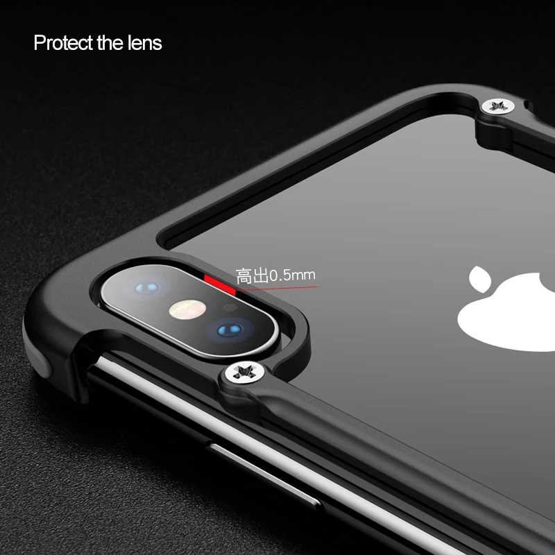 Металлический Чехол подушка безопасности OATSBASF для iPhone X 6 6s 7 8 Plus тонкий защитный