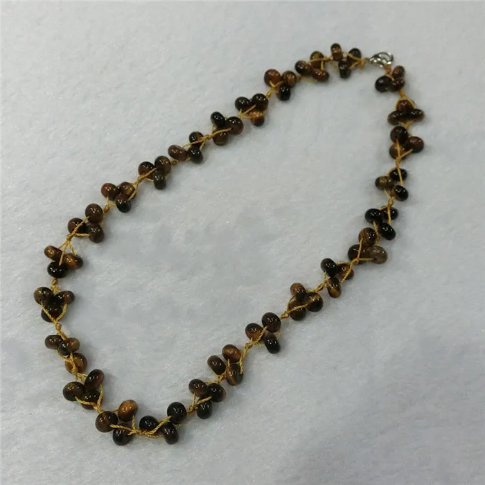 Tiger Eyes 3 шт./партия натуральный кварцевый камень синий Crazy Agates ручной цветной эльф чокер крутящий момент энергетическое лечение бисером ожерелье воротник бесплатно - Окраска металла: Tiger Eyes