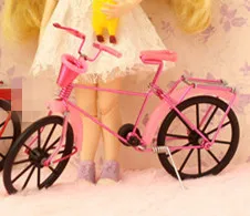 pink 1 шт 1/6 кукольный домик Миниатюрный велосипед кукольный велосипед для Blyth, Pullip, azone, куклы-Барби, BJD, ICY, Lati - Цвет: pink