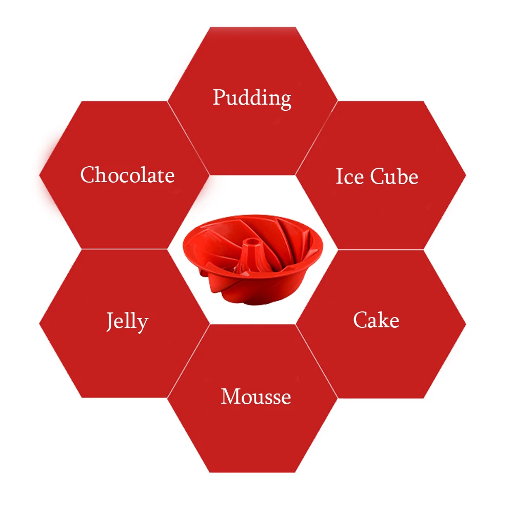 Спиральная форма для торта большого размера 19 см * 8 силиконовая в виде Хэллоуина