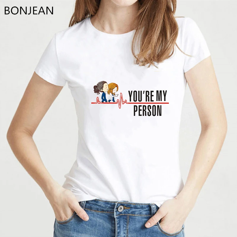 Женская футболка с надписью You're My Person белая короткими рукавами лето