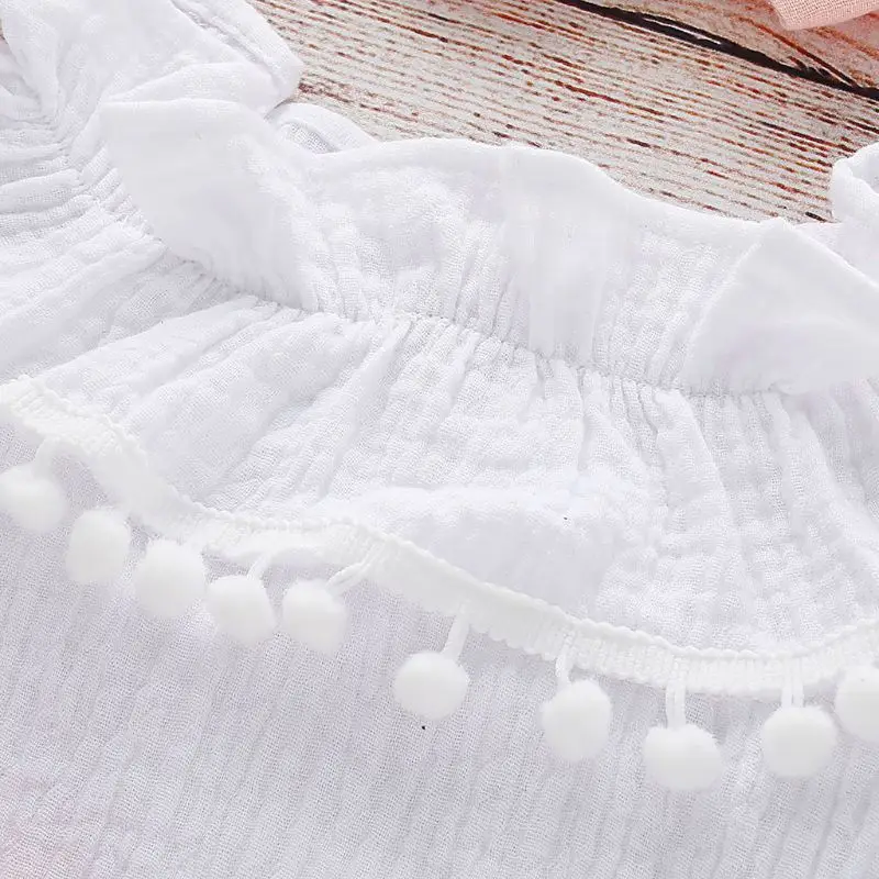 Новинка 2019 года летние комплекты одежды для маленьких девочек Однотонные топы