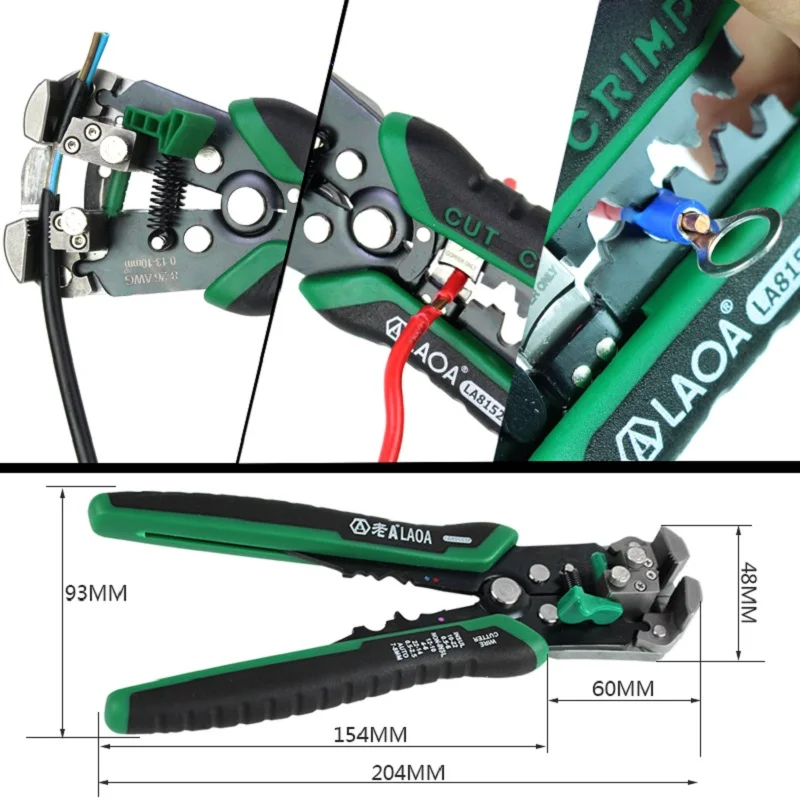 LAOA-Pelacables automático de crimpado, herramienta de corte de terminal, alicates de pelado de cables para electricista