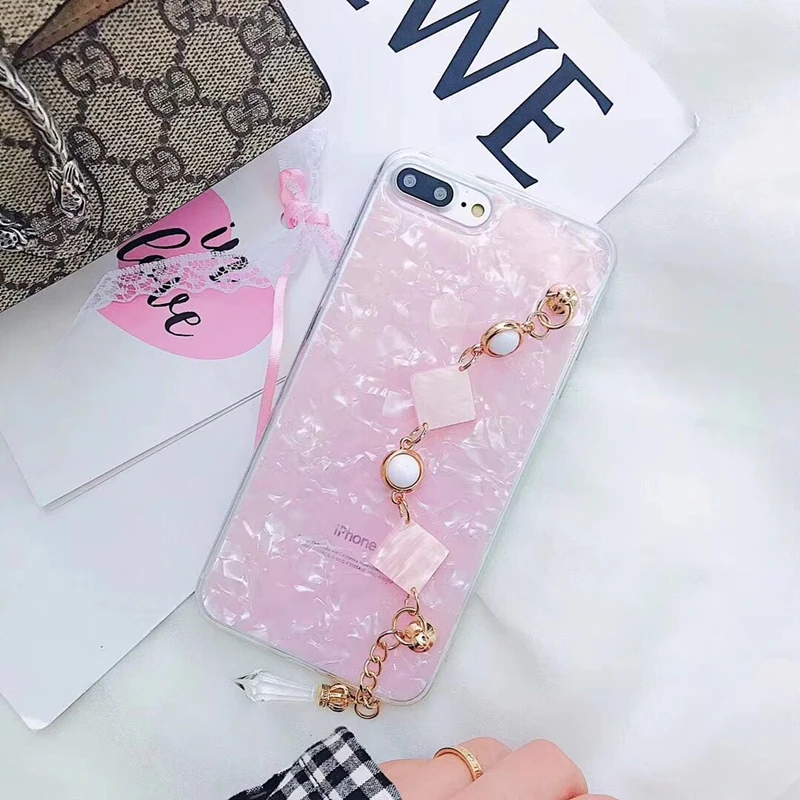 Модный Блестящий милый мягкий чехол с бриллиантовыми браслетами для iphone 5 5s 6 6s 7 8