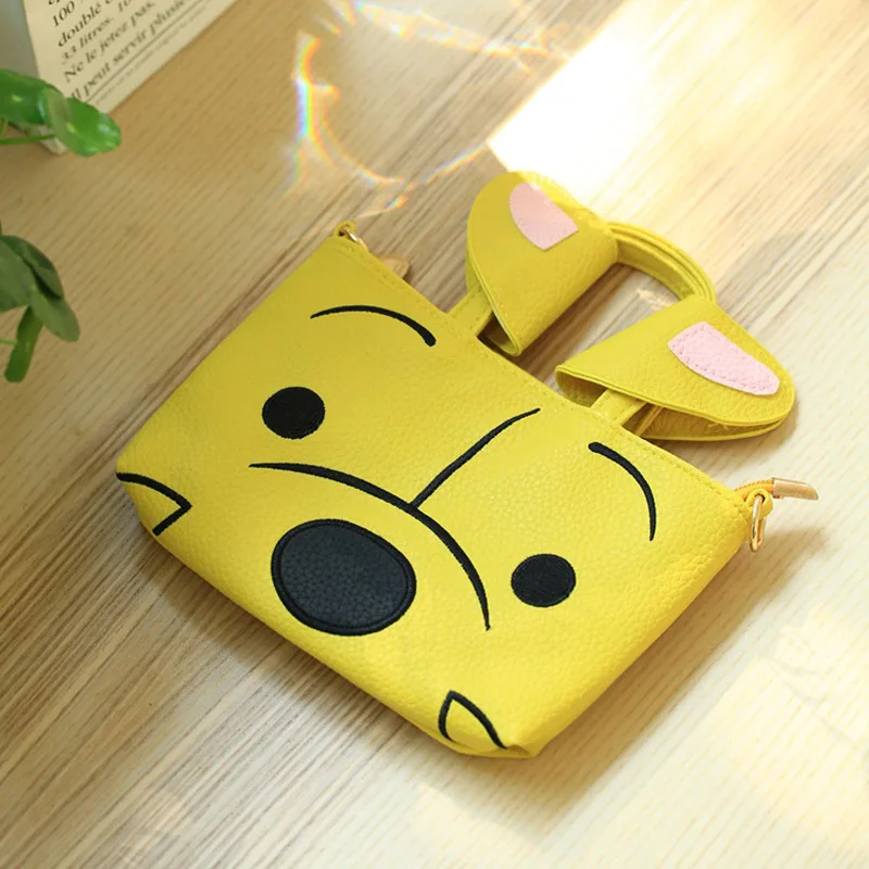 Winnie the Pooh Disney Веселый Микки Маус женские сумки мультфильм Винни чехол для телефона сумка-мессенджер для девочек мобильный телефон PU сумка на плечо игрушки - Цвет: Winnie the Pooh