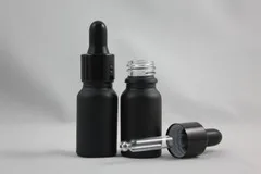 50pcs 10ml black Essential oil bottle , alumina lid glass dropper bottles , glass black frost 10ml dropper bottle