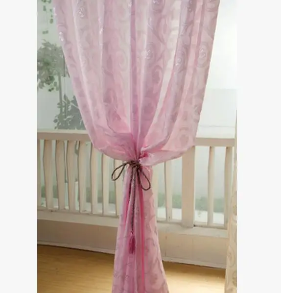 Более Высококачественная жаккардовая занавеска для окна тени занавески чистый