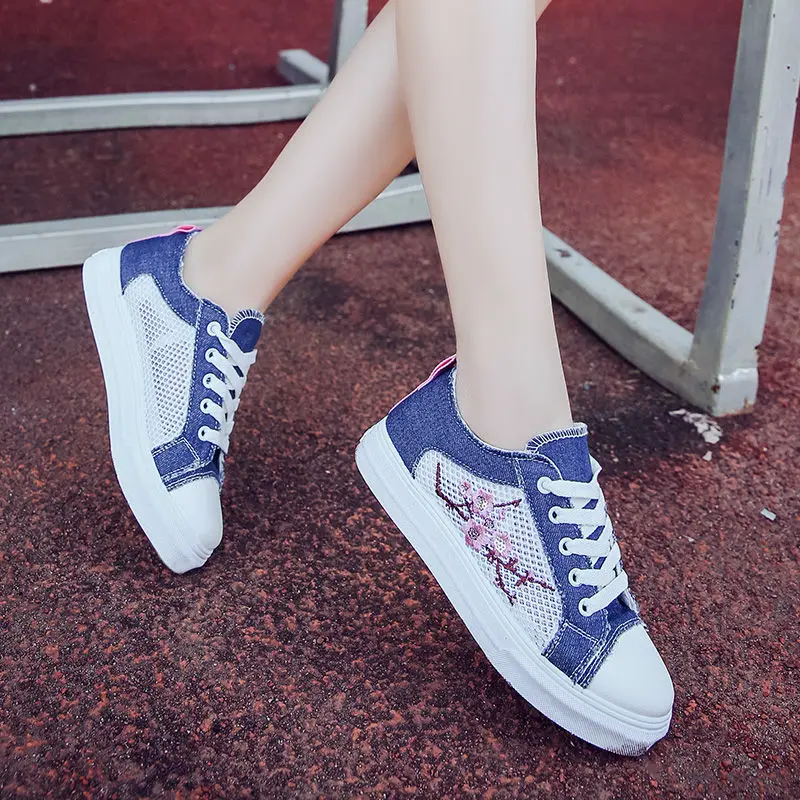 Net shoes female summer mesh breathable canvas women's student casual sports | Обувь