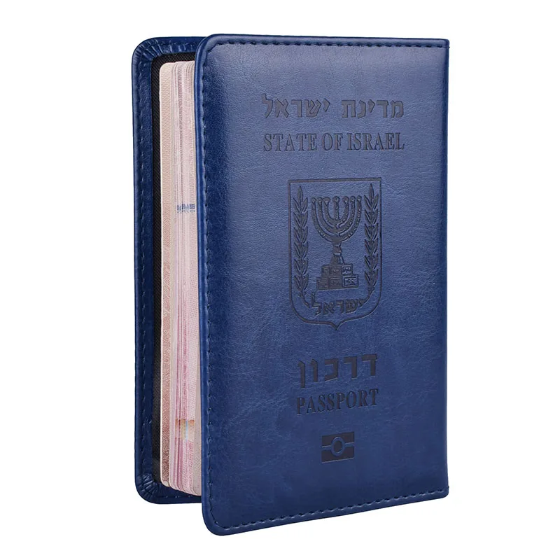Israel Passport Cover Multicolour PU Leather Hebrew Travel D