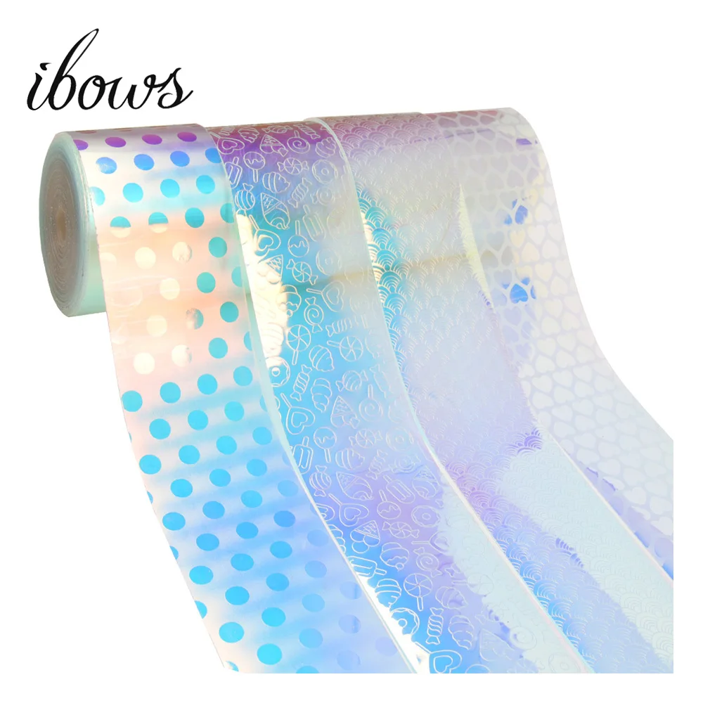 IBOWS, 2 ярда, 75 мм, кожаная лента из ПВХ, зеленая, водонепроницаемая, в форме сердца, лазерная, «сделай сам», бант для волос, материал ручной работы, поставка аксессуаров