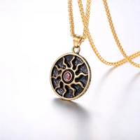 antique necklace sun pendant with chain viking norse jewelry nordic symbol 316l stainless steel mens jewelry p71g