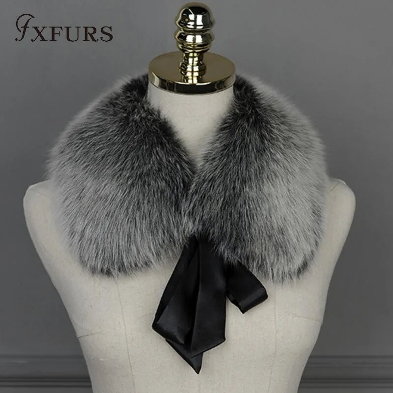 Фото Шарф-хомут FXFURS Женский, из 2020 натурального Лисьего меха, зимний, теплый, 100% №2