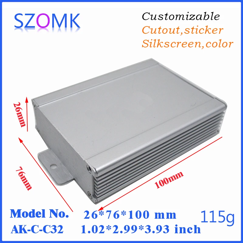 1 шт. алюминиевые коробки для электроники 26*76*100 мм szomk алюминиевый экструзионный